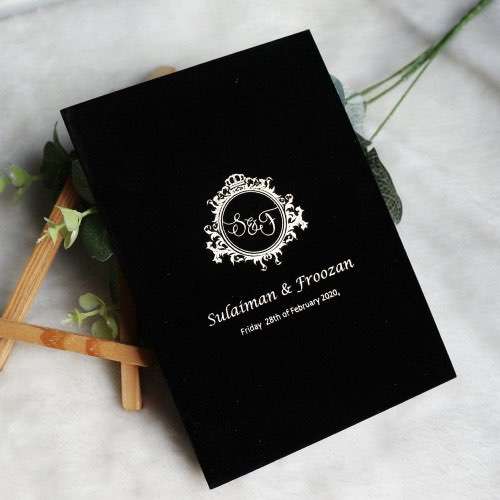 Invitation Card With Black Velvet Holder Simple Style Marriage Invitation Card